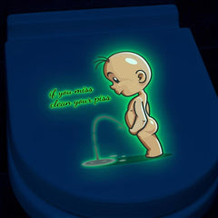 Luminous Villain Toilet Lid Decal Self Adhesive Sticker Bathroom Decor