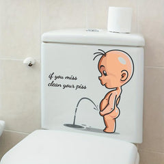 Luminous Villain Toilet Lid Decal Self Adhesive Sticker Bathroom Decor