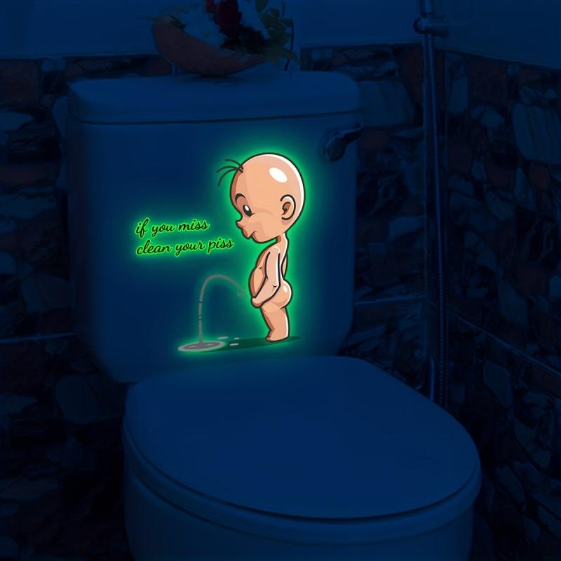 Luminous Villain Toilet Lid Decal Self Adhesive Sticker Bathroom Decor