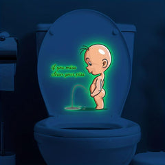 Luminous Villain Toilet Lid Decal Self Adhesive Sticker Bathroom Decor