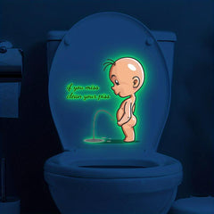 Luminous Villain Toilet Lid Decal Self Adhesive Sticker Bathroom Decor