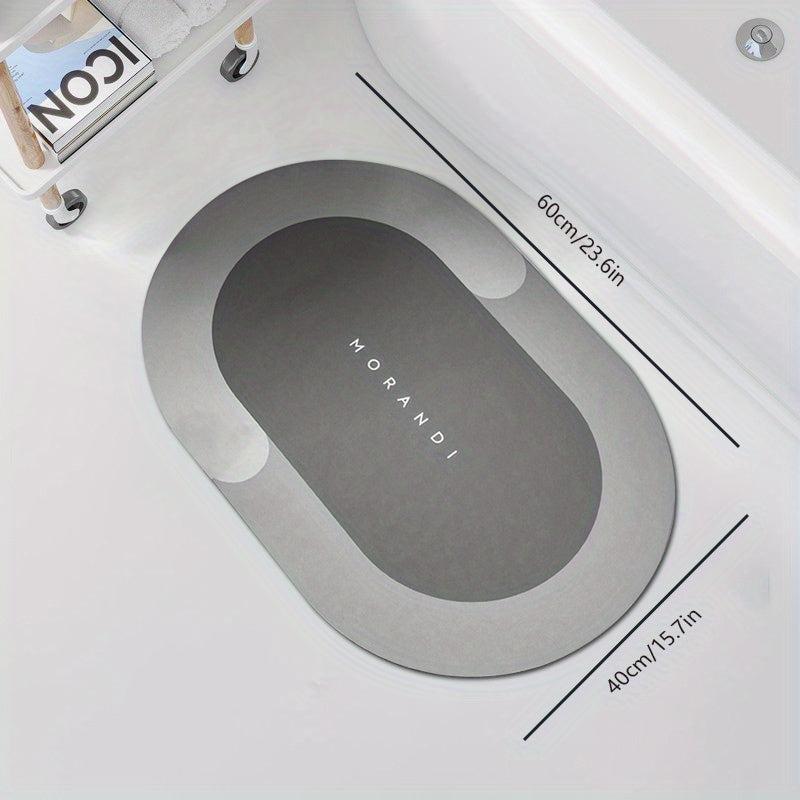 Soft Oval Bath Mat Non-Slip Absorbent Quick Dry Floor Mat