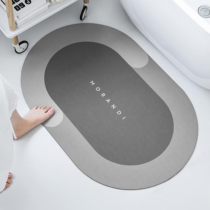Soft Oval Bath Mat Non-Slip Absorbent Quick Dry Floor Mat