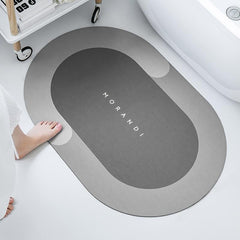 Soft Oval Bath Mat Non-Slip Absorbent Quick Dry Floor Mat