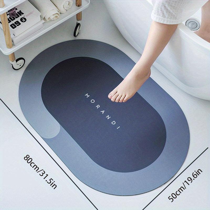 Soft Oval Bath Mat Non-Slip Absorbent Quick Dry Floor Mat