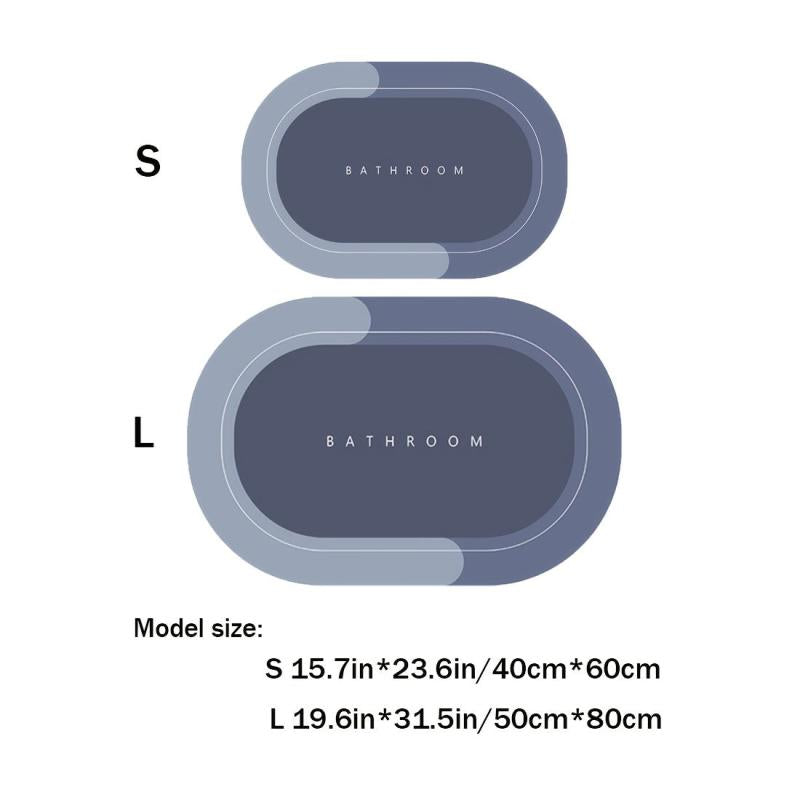 Soft Oval Bath Mat Non-Slip Absorbent Quick Dry Floor Mat
