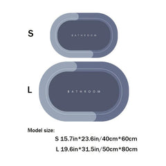 Soft Oval Bath Mat Non-Slip Absorbent Quick Dry Floor Mat