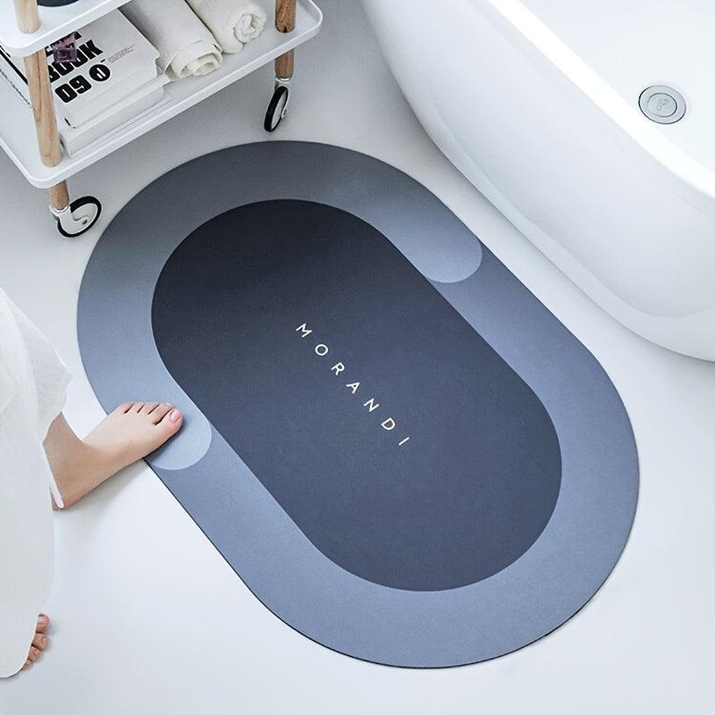 Soft Oval Bath Mat Non-Slip Absorbent Quick Dry Floor Mat