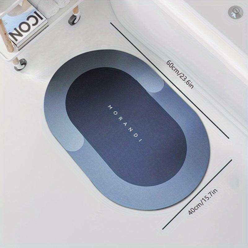 Soft Oval Bath Mat Non-Slip Absorbent Quick Dry Floor Mat