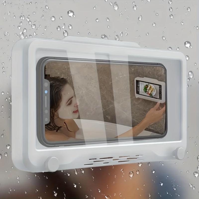 Waterproof Shower Phone Holder Anti Fog Touch Screen Bathroom Mirror Mount