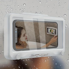 Waterproof Shower Phone Holder Anti Fog Touch Screen Bathroom Mirror Mount