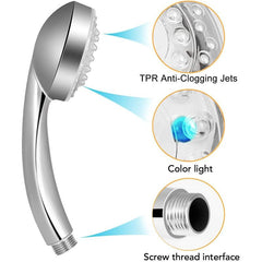 7 Colors Changing LED Shower Head Rainfall Shower Sprayer