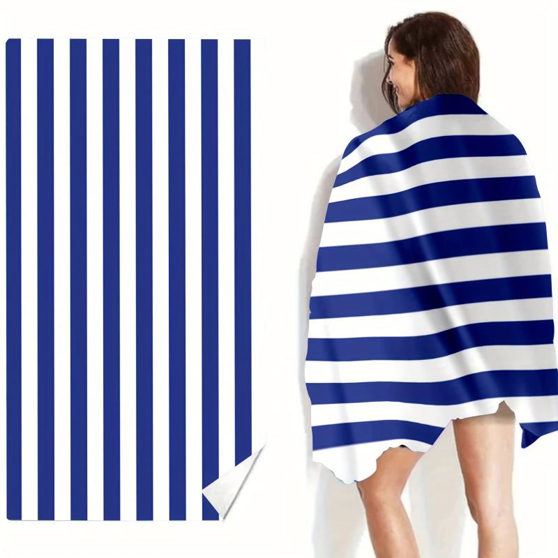 Large Microfiber Beach Towel Stylish Stripe Pattern 59 x 29 5