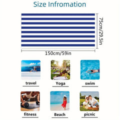 Large Microfiber Beach Towel Stylish Stripe Pattern 59 x 29 5