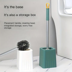 Long Handle Toilet Brush Set with Base Easy Cleaning Tool