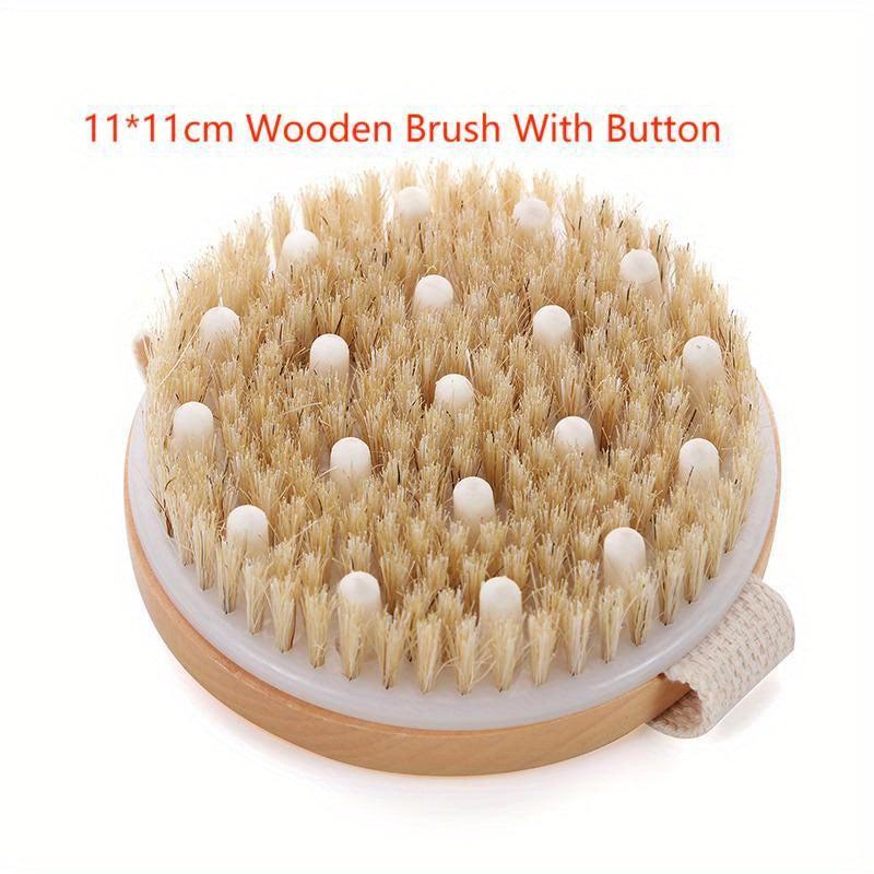 Natural Bristles Body Bath Massager Brush Back Scrubber