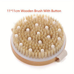 Natural Bristles Body Bath Massager Brush Back Scrubber