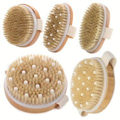 Natural Bristles Body Bath Massager Brush Back Scrubber