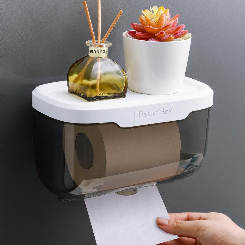 Wall Mounted Tissue Holder Bathroom Toilet Paper Storage Box