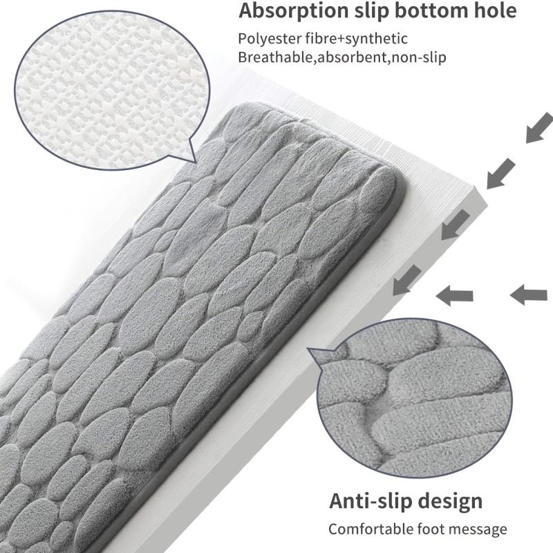 Memory Foam Bath Mat Dark Gray