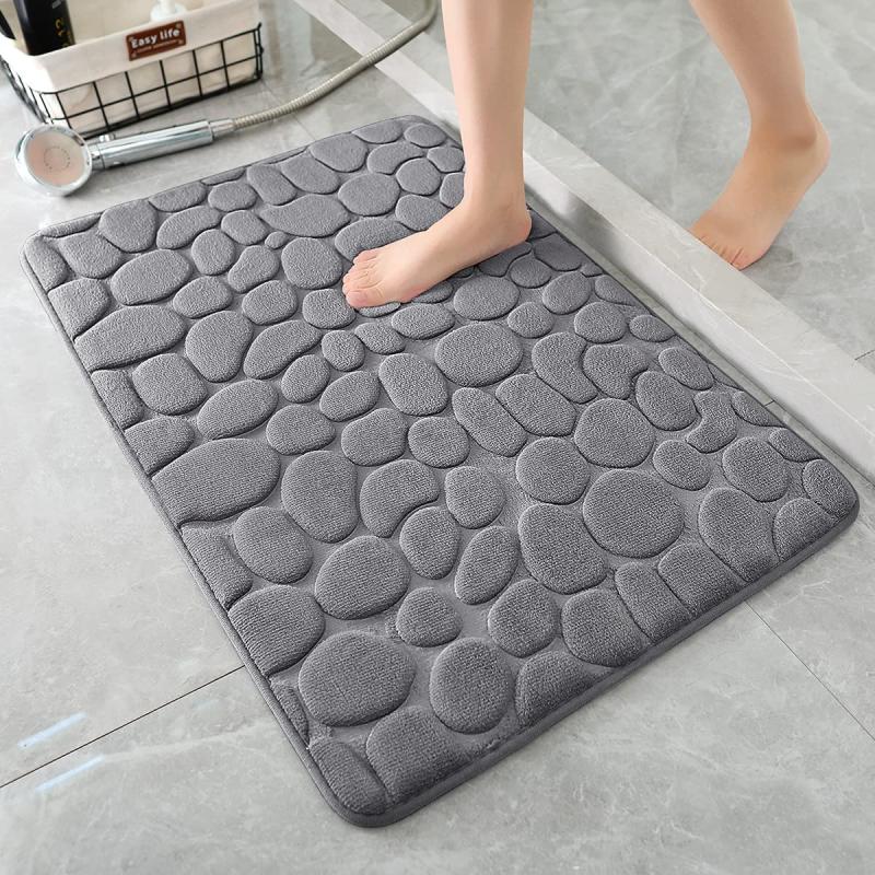 Memory Foam Bath Mat Dark Gray