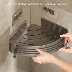 Corner Shower Caddy Aluminum Wall Mounted Bathroom Shelf