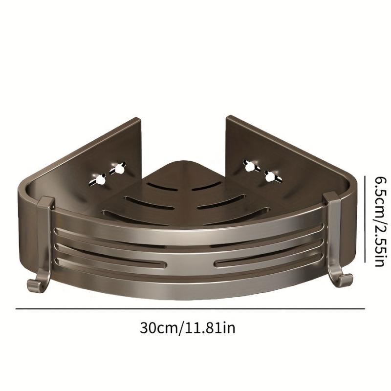 Corner Shower Caddy Aluminum Wall Mounted Bathroom Shelf