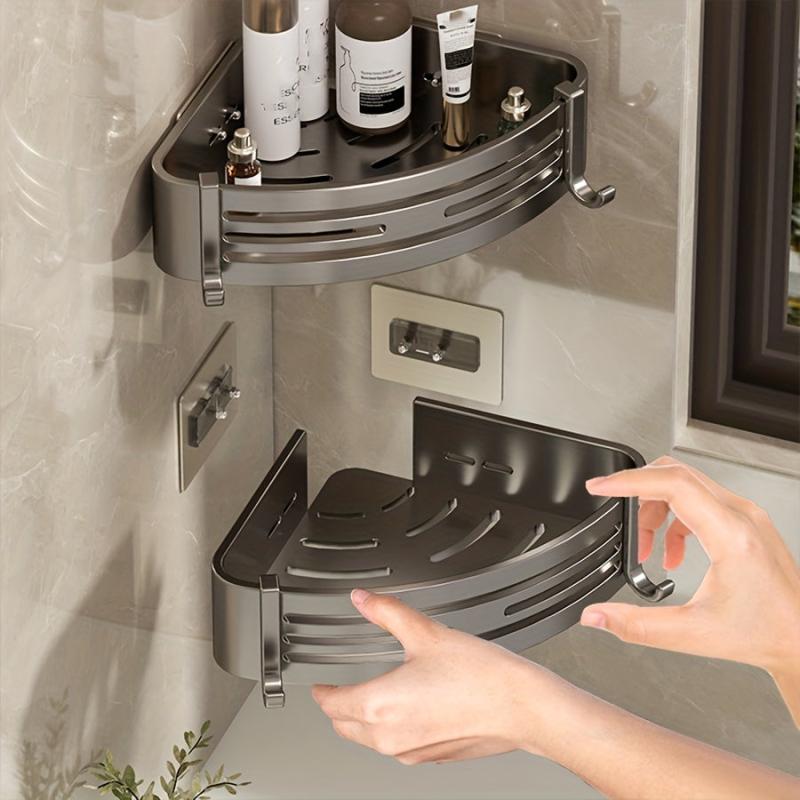Corner Shower Caddy Aluminum Wall Mounted Bathroom Shelf