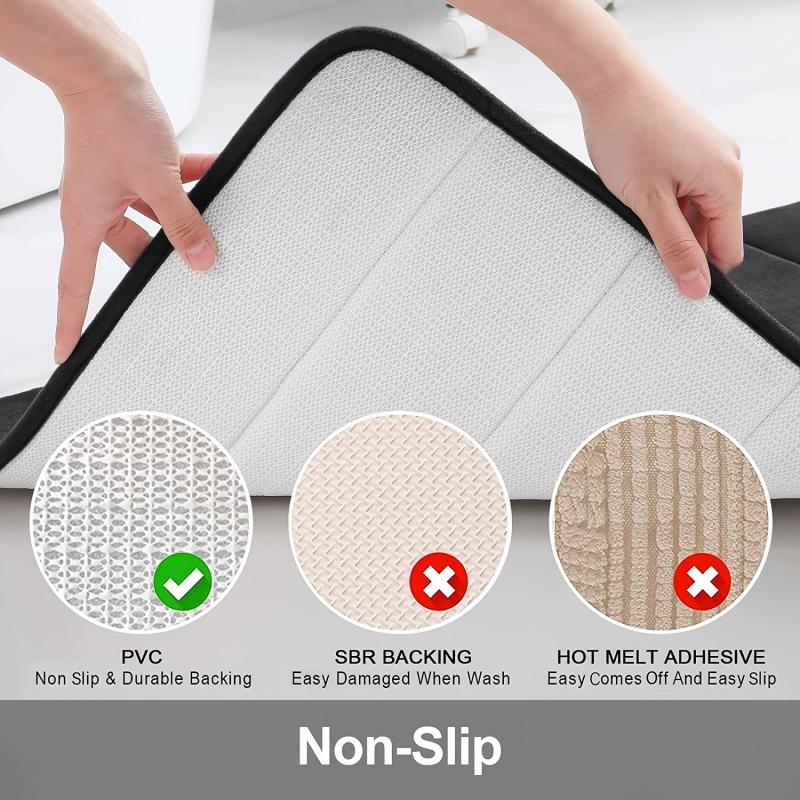 Memory Foam Bath Mat Non Slip Bathroom Rugs Rubber Back Runner Mat