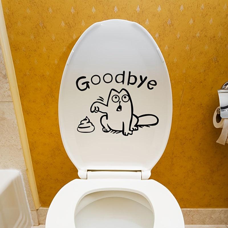 Cute Cat Toilet Sticker for Home Decor