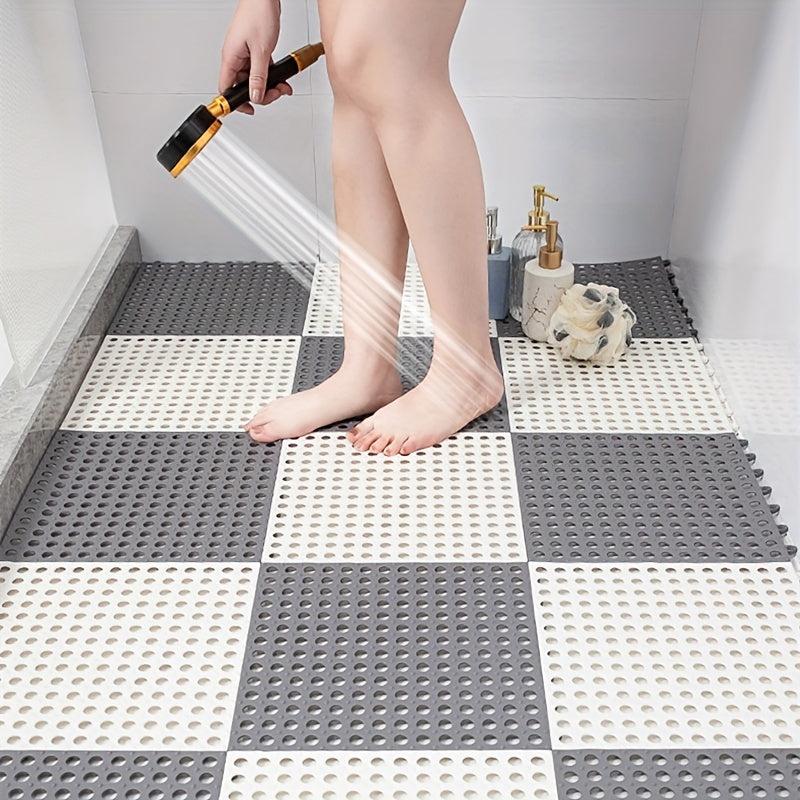 12pcs Anti Slip Bathroom Floor Mat Waterproof Carpet Square Area Rug