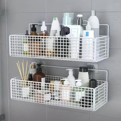 Wall Mounted Bathroom Storage Rack Shower Caddy Basket Organizer