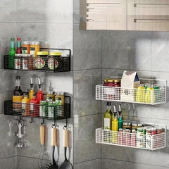 Wall Mounted Bathroom Storage Rack Shower Caddy Basket Organizer