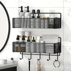 Wall Mounted Bathroom Storage Rack Shower Caddy Basket Organizer