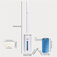 2set Wall Mounted Toilet Brush Set 24pcs Replacement Head Bathroom Cleaning Tool