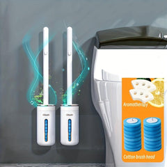 2set Wall Mounted Toilet Brush Set 24pcs Replacement Head Bathroom Cleaning Tool