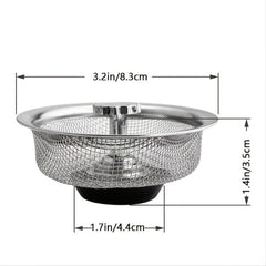 Stainless Steel Sink Strainers Anti Clog Drain Filter Hair Catcher Drain Stopper