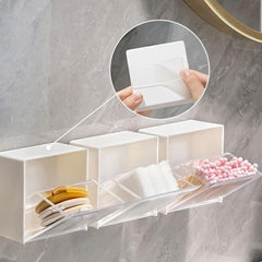 Wall Mounted Flap Storage Box Bathroom Dust-proof Organizer Box