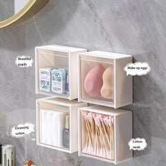 Wall Mounted Flap Storage Box Bathroom Dust-proof Organizer Box