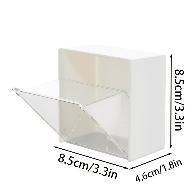 Wall Mounted Flap Storage Box Bathroom Dust-proof Organizer Box