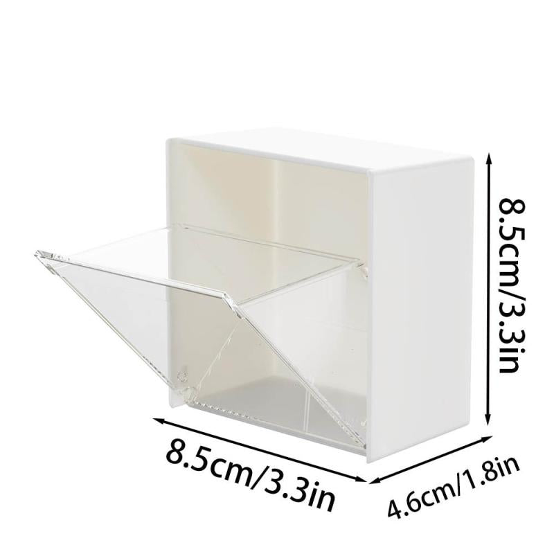 Wall Mounted Flap Storage Box Bathroom Dust-proof Organizer Box