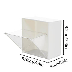 Wall Mounted Flap Storage Box Bathroom Dust-proof Organizer Box