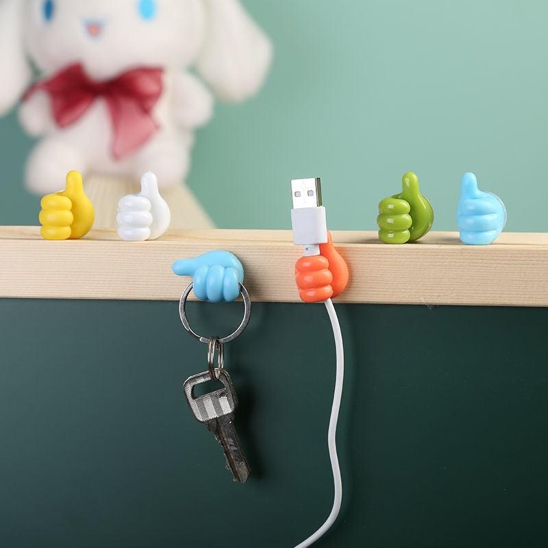10pcs Cartoon Thumb Hook Cable Holder for Charging Cables