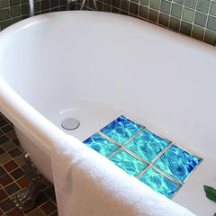 6pcs Under The Sea World 3D Waterproof Bath Decal Self Adhesive Bathroom Sticker