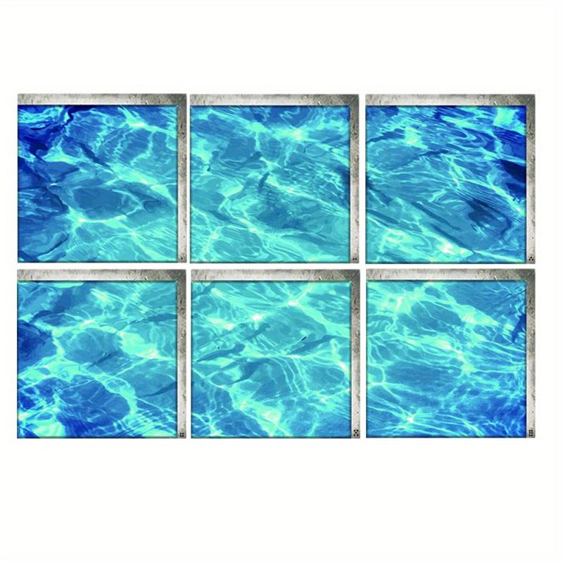 6pcs Under The Sea World 3D Waterproof Bath Decal Self Adhesive Bathroom Sticker