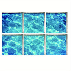 6pcs Under The Sea World 3D Waterproof Bath Decal Self Adhesive Bathroom Sticker
