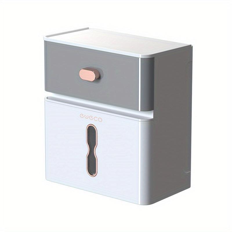 Double Layer Wall Mounted Tissue Box Plastic Tissue Holder For Bathroom