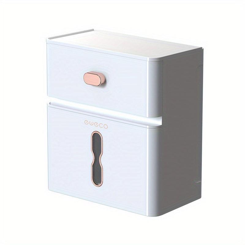 Double Layer Wall Mounted Tissue Box Plastic Tissue Holder For Bathroom