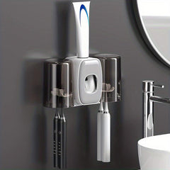 Auto Toothpaste Squeezer & Toothbrush Holder Set Wall Mounted