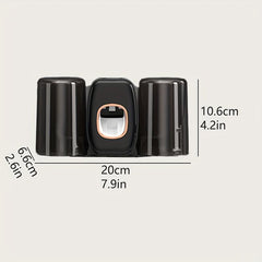 Auto Toothpaste Squeezer & Toothbrush Holder Set Wall Mounted
